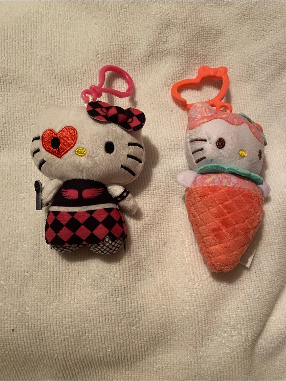Hello Kitty Plush Clip Keychains